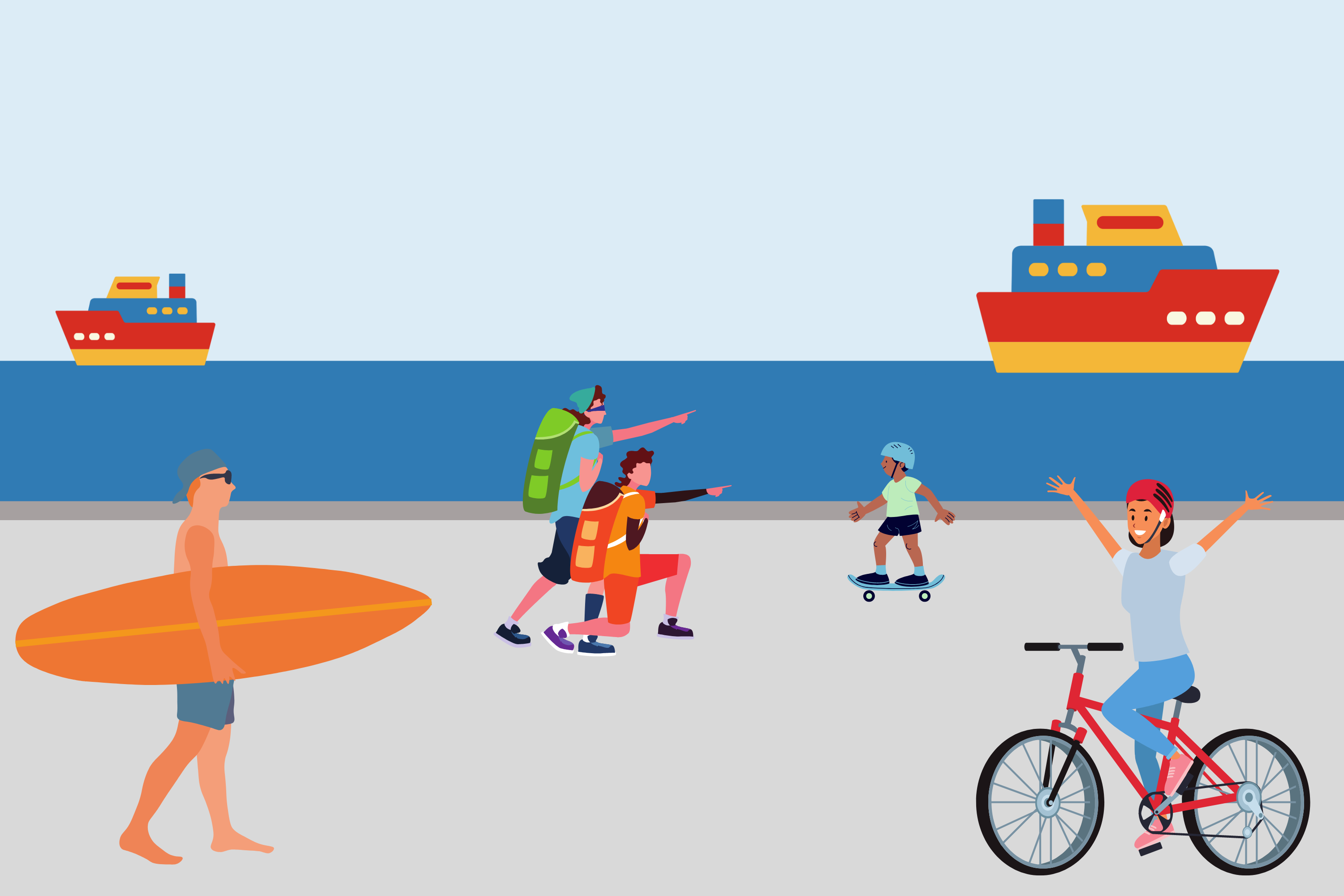 Immagine stilizzata di persone che fanno sport all'aperto